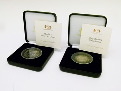 Lot 127 - King Charles I silver half crown and silver shilling