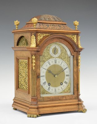 Lot 448 - Lenzkirch - German walnut-cased bracket clock