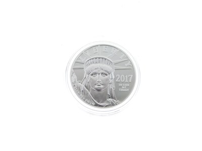 Lot 119 - United States of America, 20th Anniversary American Eagle $100 1oz Platinum Proof Coin, 2017