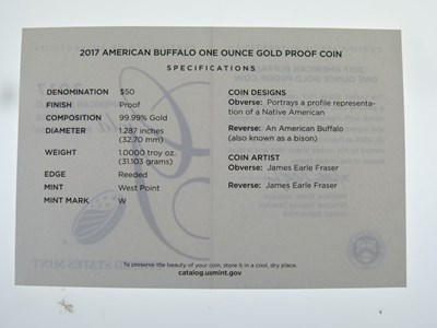 Lot 117 - United States of America, American Buffalo $50 1oz gold coin, 2017