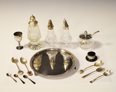 Lot 274 - Part- Silver condiment set and sundry silver
