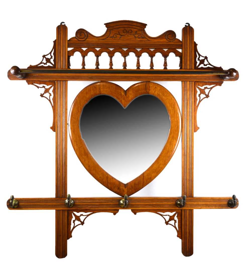 Lot 578 - Late Victorian Aesthetic period oak hall