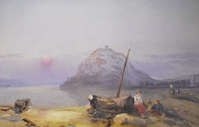 Lot 597 - John Mogford, R.I. (1821 - 1885) attr. - Watercolour - Coastal  landscape