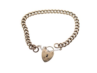 Lot 125 - Solid curb link 9ct gold bracelet