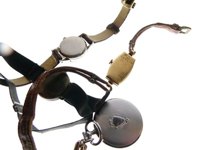 Lot 201 - Gold watch, silver watch, fob watch and metal watch