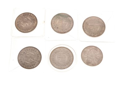 Lot 180 - Coins - Queen Victoria five half-crowns