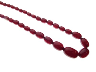 Lot 171 - Cherry amber bead necklace