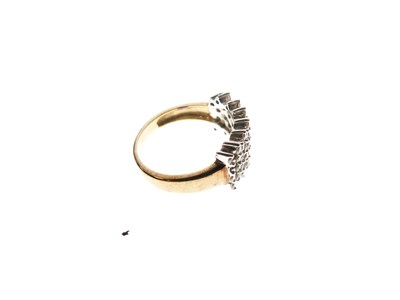 Lot 10 - Yellow metal (9ct) and diamond dress ring