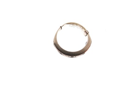 Lot 18 - Yellow metal (18ct), diamond and sapphire half hoop ring