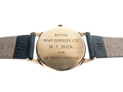 Lot 196 - Garrard - Gentleman's 9ct gold cased wristwatch