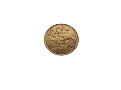 Lot 286 - Gold coin - George V half sovereign 1911