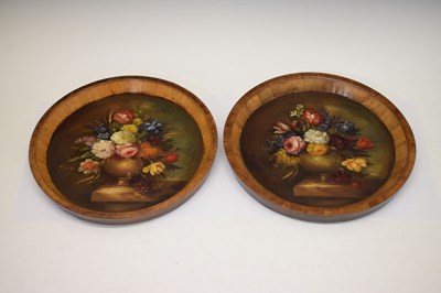 Lot 640 - E.M. Ball (late 19th Century/early 20th Century) - Pair of oils on board - Still-life of flowers