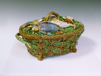 Lot 505 - Minton majolica game pie dish and liner