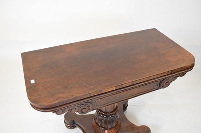 Lot 554 - Victorian rosewood pedestal card table