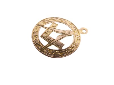 Lot 89 - 9ct gold Masonic fob, 9ct gold set seed pearl pendant & opal pendant
