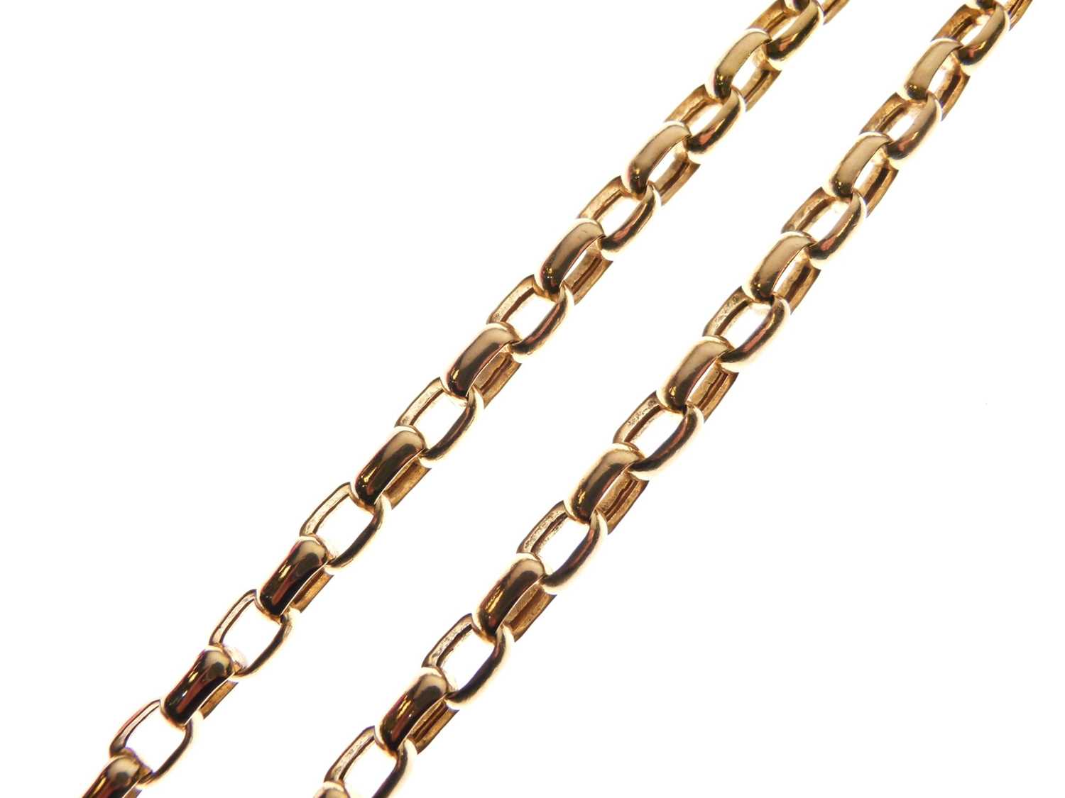 Lot 63 - 9ct gold belcher link necklace