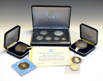 Lot 184 - Coins - British Virgin Island proof set 1974, two Cook Island two dollar proof sets 1973, etc