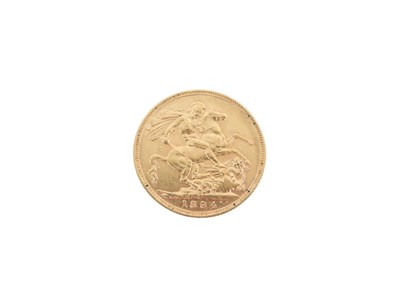 Lot 106 - Queen Victoria gold sovereign, 1894, Melbourne Mint, old veiled head