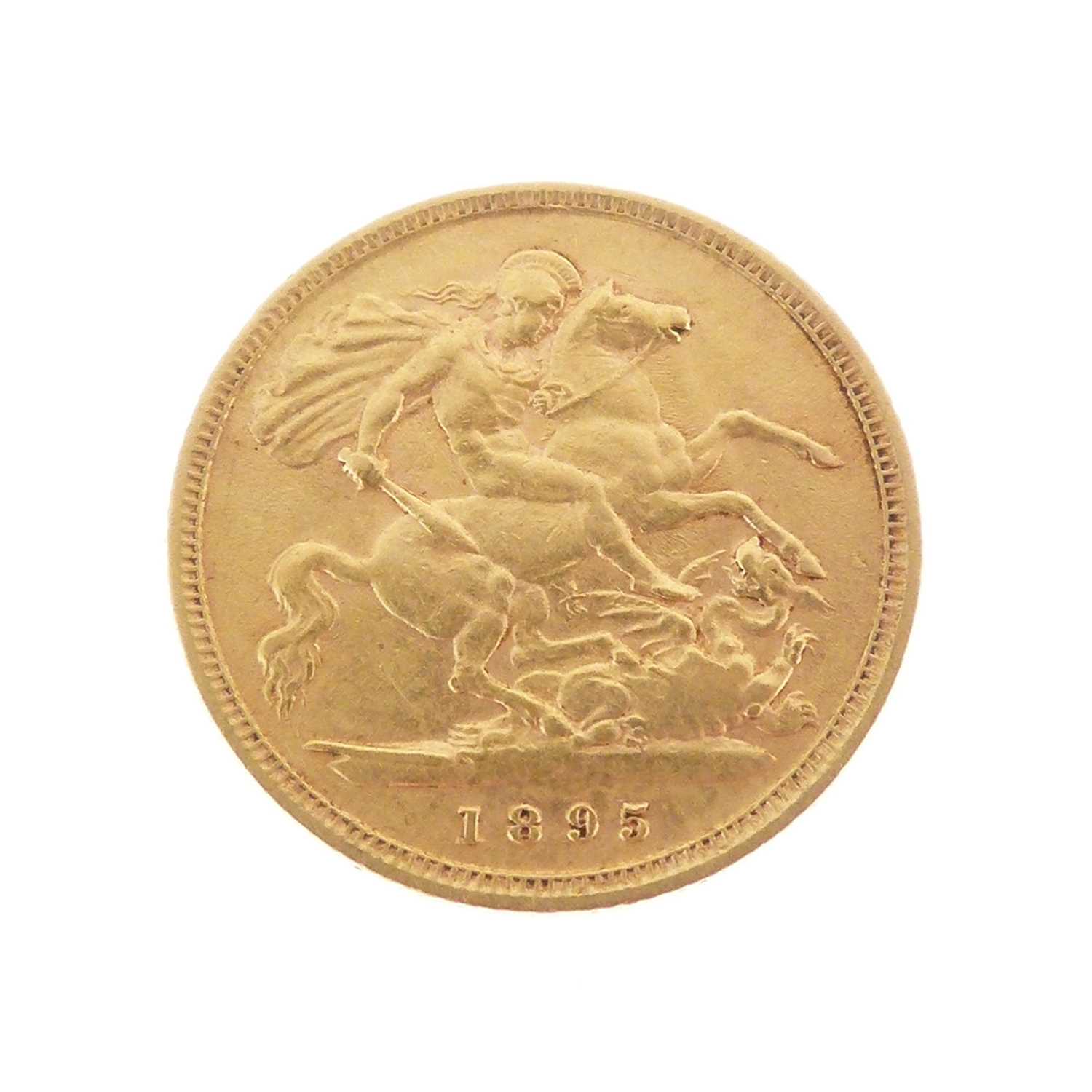 Lot 107 - Queen Victoria gold half sovereign, 1895, old veiled head