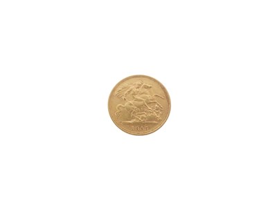 Lot 107 - Queen Victoria gold half sovereign, 1895, old veiled head