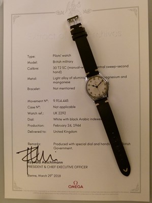 Lot 66 - Omega - 1944 British Military pilot's wristwatch