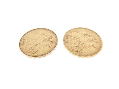 Lot 109 - Two Edward VII gold half sovereigns, 1906 and 1909