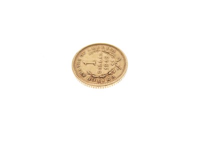 Lot 114 - United States of America gold one dollar coin, 1849