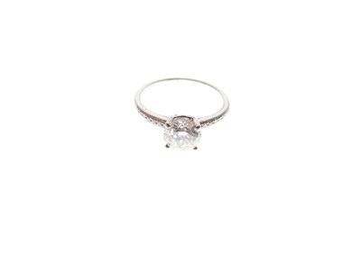 Lot 4 - Platinum single-stone diamond ring