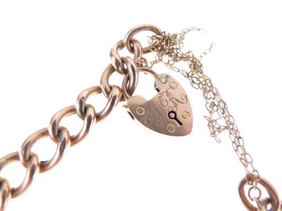 Lot 110 - 9ct gold curb-link bracelet with padlock