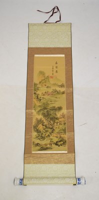 Lot 524 - Chinese silk scroll