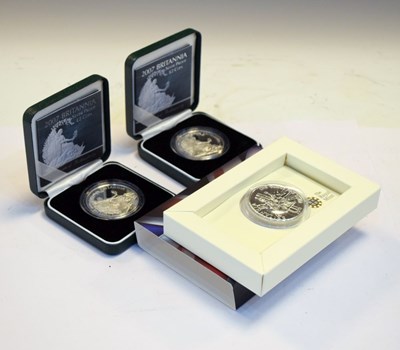 Lot 187 - Coins - Three Queen Elizabeth II Britannia / £2 coins in presentation cases (2x2007, 1x2011)