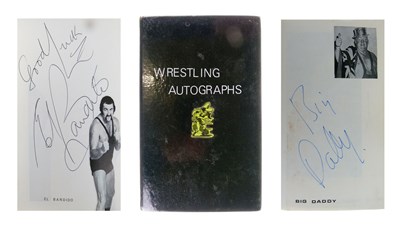 Lot 259 - Two books of wrestling autographs