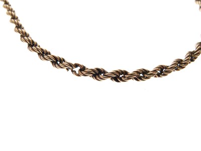 Lot 65 - 9ct gold rope-link necklace
