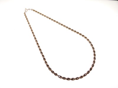 Lot 65 - 9ct gold rope-link necklace