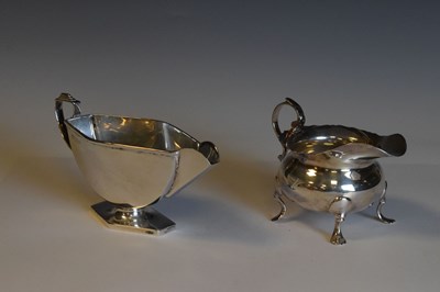 Lot 245 - Art Deco sauce boat and George V milk jug