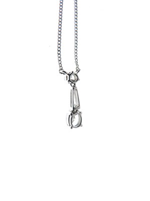 Lot 103 - 18ct white gold three-stone diamond pendant