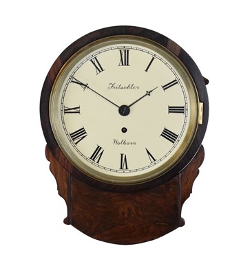 Lot 506 - Victorian rosewood single-fusee wall clock of small proportions