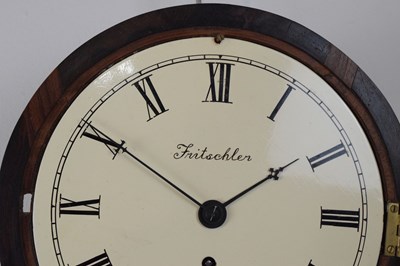 Lot 506 - Victorian rosewood single-fusee wall clock of small proportions