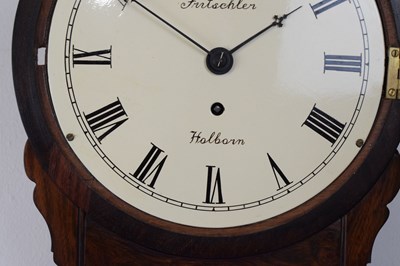Lot 506 - Victorian rosewood single-fusee wall clock of small proportions