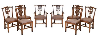 Lot 604 - Set of eight mahogany Chippendale style dining chairs