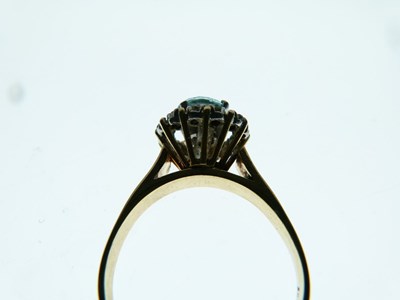 Lot 18 - Blue zirconia and diamond cluster ring