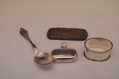 Lot 99 - George VI silver cigarette case and sundry silver