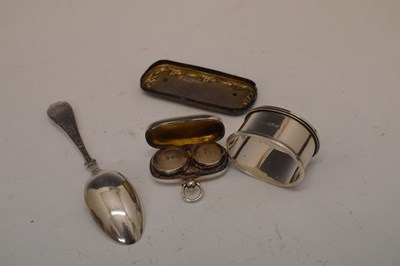 Lot 99 - George VI silver cigarette case and sundry silver