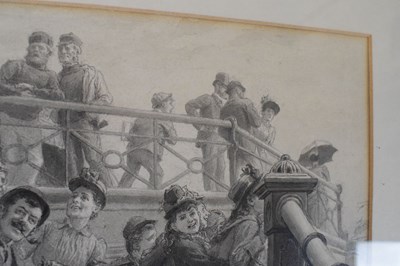 Lot 405 - Robert Barnes (1840-1895) - Watercolour - Crowd at Brighton