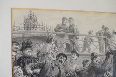 Lot 405 - Robert Barnes (1840-1895) - Watercolour - Crowd at Brighton