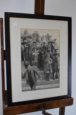 Lot 405 - Robert Barnes (1840-1895) - Watercolour - Crowd at Brighton