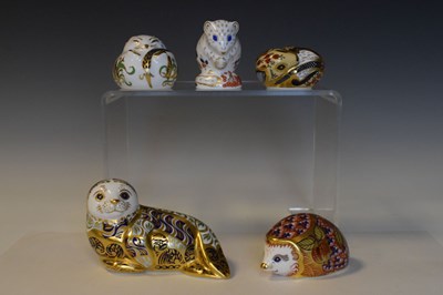 Lot 532 - Five Royal Crown Derby paperweights