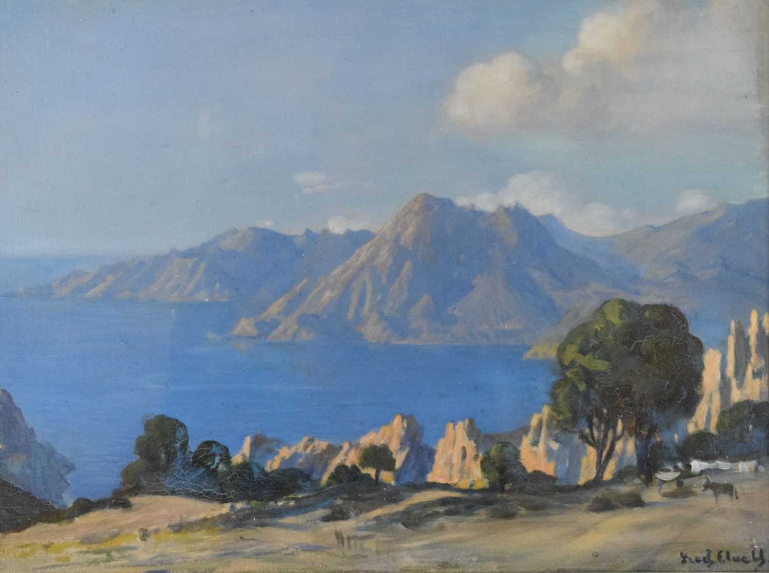 Lot 399 - Frederick William Elwell, (1870-1958)  - ‘Gulf of Porto, Piana, Corsica’