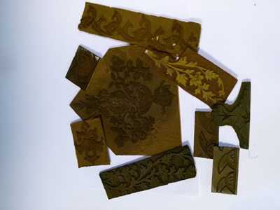 Lot 705 - Group of linocut wallpaper stamps