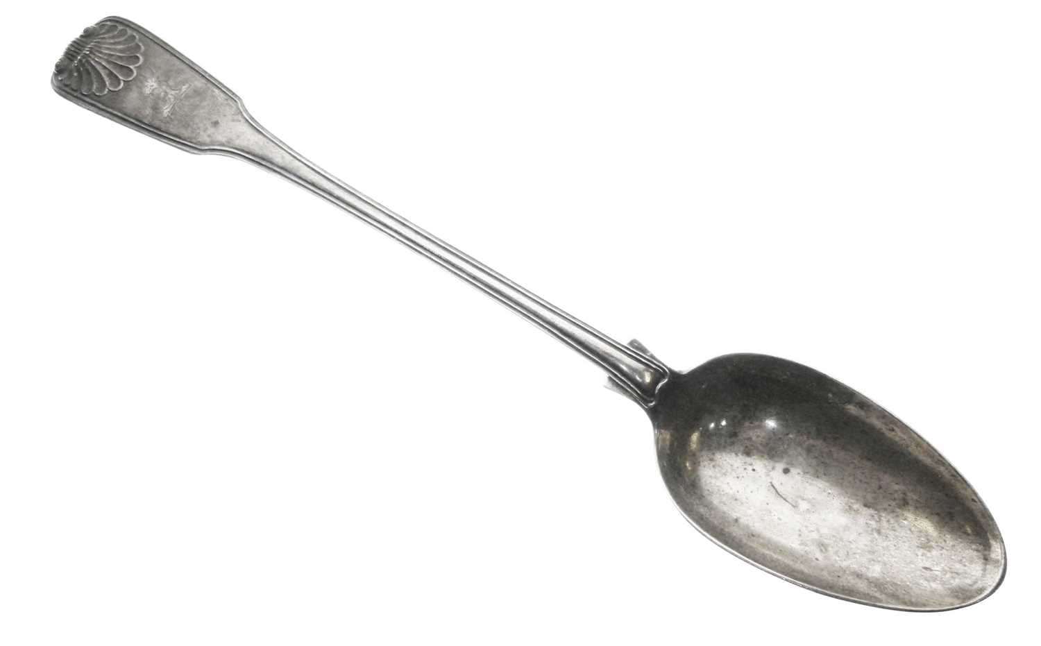 Lot 78 - Georgian silver Queen's pattern serving/basting spoon